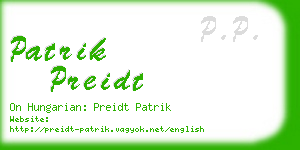 patrik preidt business card